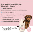 Cargar la imagen en la vista de la galería, Lumi-noble 2-in-1 Puppy Shampoo and Conditioner 1 gallon tangle free and tear free formula benefits