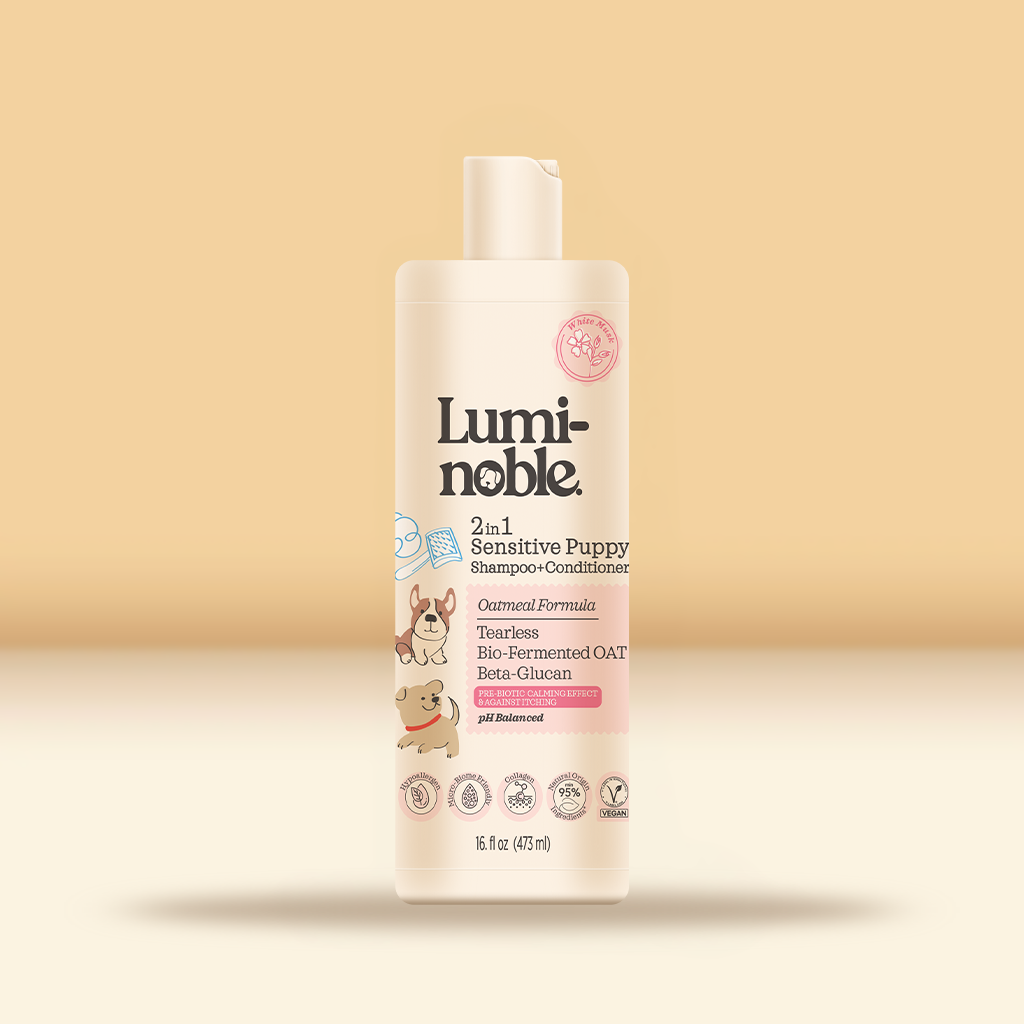 2in1 Tearless Puppy Shampoo Conditioner 16 Oatmeal Collagen Formula, Sensitive Skin Friendly, Alcohol-Free, Moisturizing, Dry Itchy Skin
