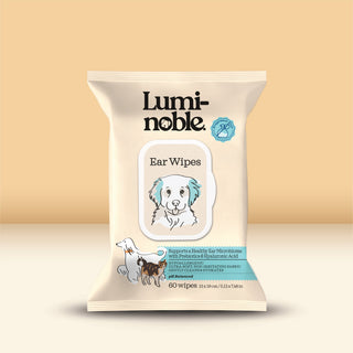 Lumi-noble Ear Wipes for dogs and cats, fragrance free, 60 count resealable pack