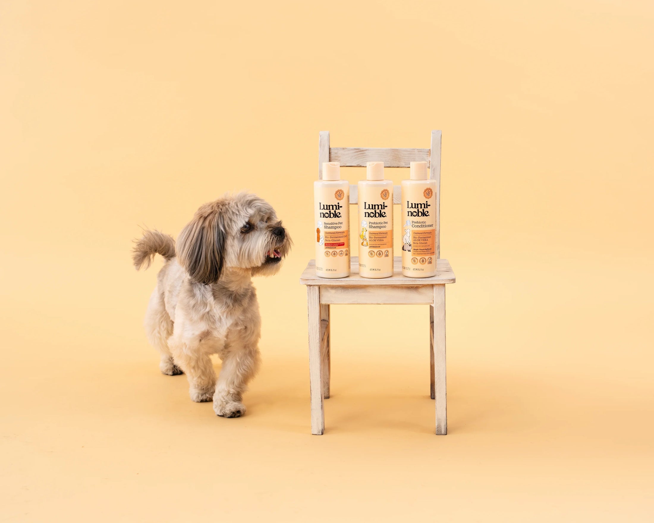 Sensitive Pet Shampoo for Dogs Cats Hypoallergenic, Natural, Prebiotic Oatmeal Collagen Formula for Itchy Dry Skin Gentle Vegan Pet Wash