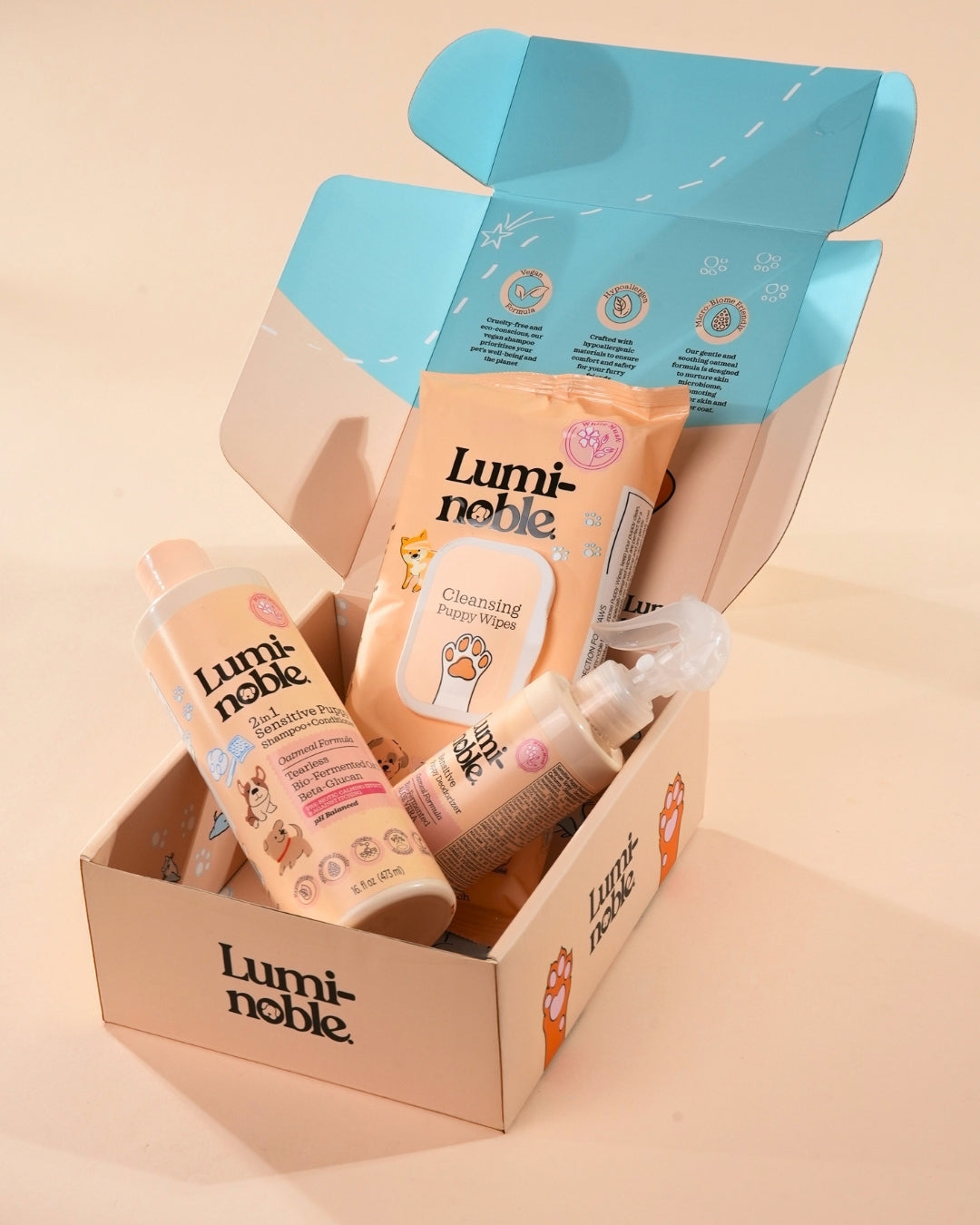 Lumi-noble Puppy Care Essentials – 3-in-1 Gentle Grooming Kit (Dog & Cat)