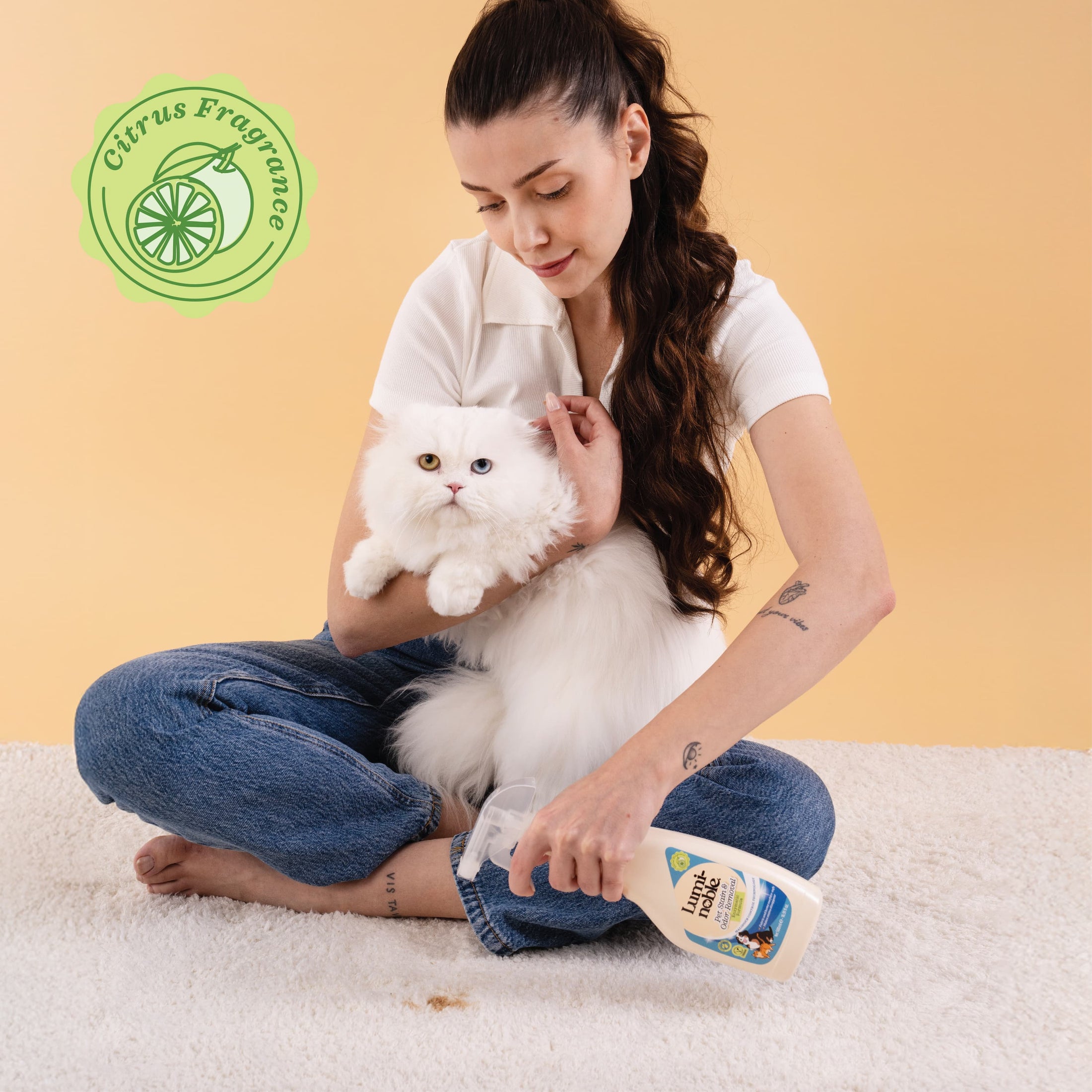 Stain & Odor Remover Spray – Enzyme Powered Cleaner for Carpets, Furniture, Bedding & Floors | Natural & Vegan & Eco-Friendly | 16.91 fl.oz