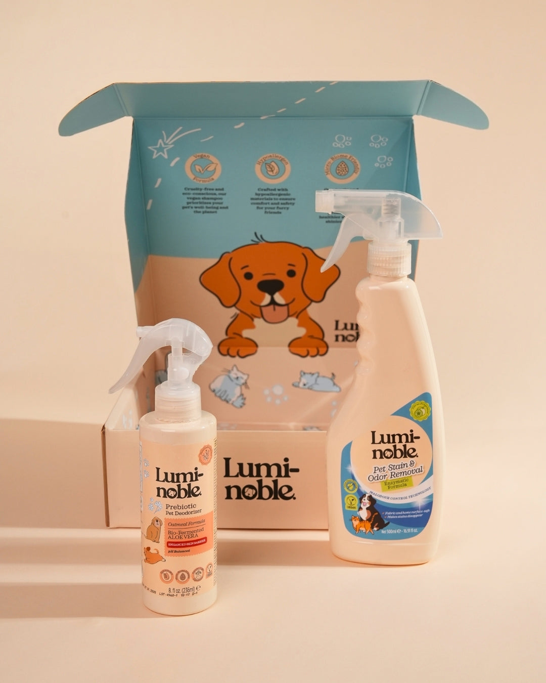 Lumi-noble Ultimate Fresh Home Kit – Pet Stain & Odor Remover + Prebiotic Deodorizer Spray