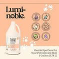 Load image into Gallery viewer, Lumi-noble Prebiotic Pet Shampoo 1 gallon salon size with cruelty free, vegan and 95% natural certifications
