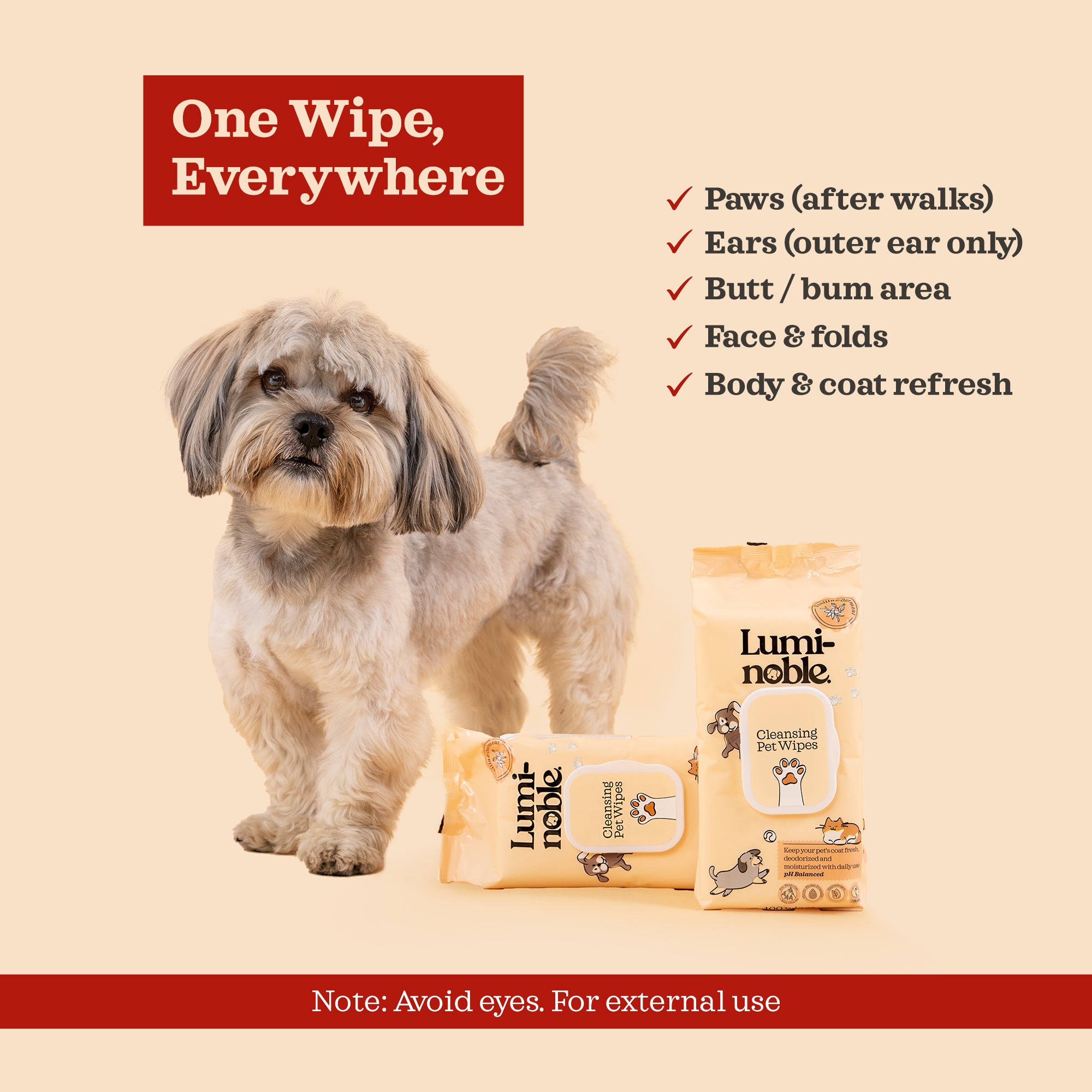 Pet Cleaning Wipes – Hypoallergenic, Moisturizing & Deodorizing, 100 Wipes