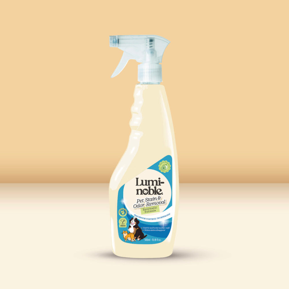 Lumi-noble Pet Stain and Odor Remover spray bottle, enzymatic citrus formula