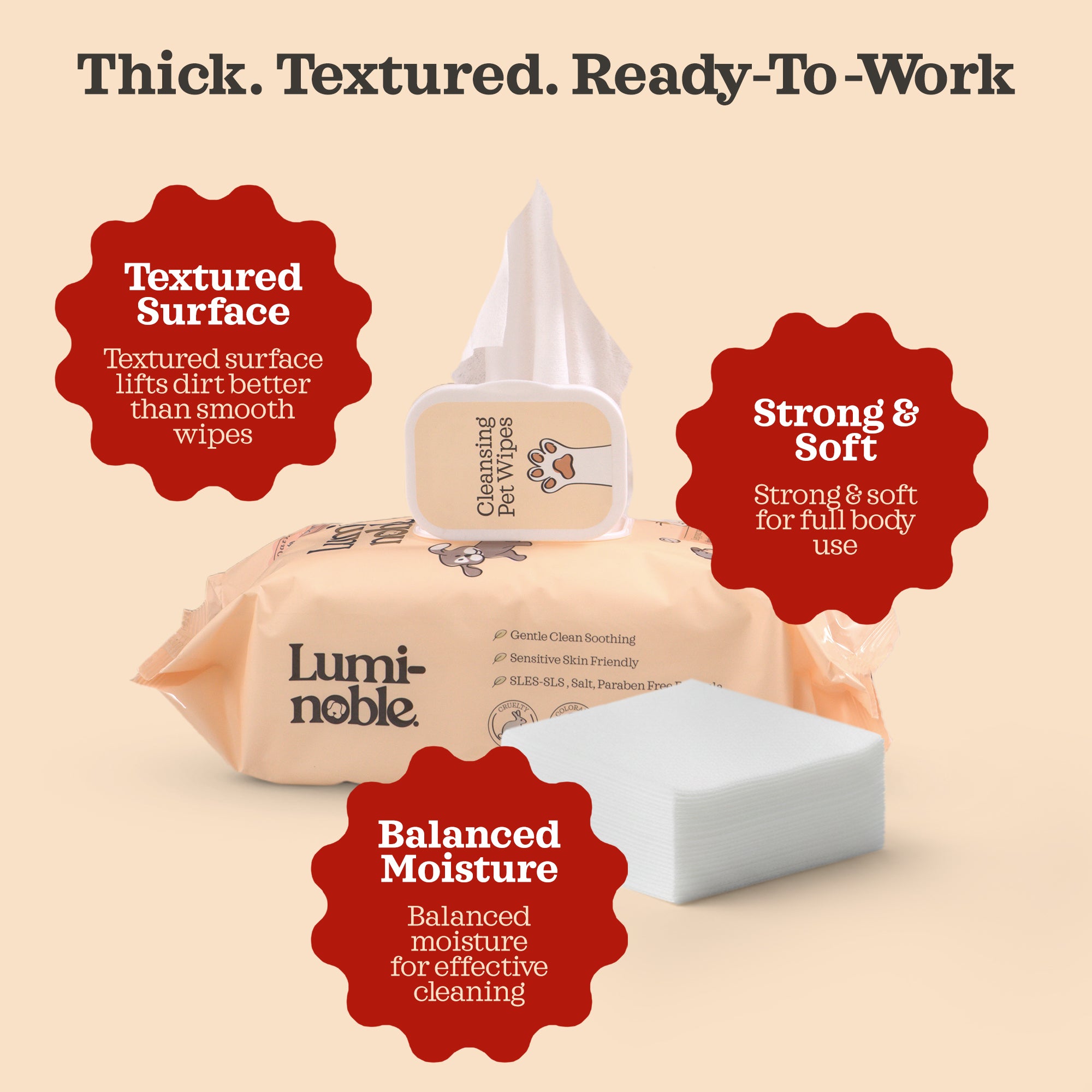 Pet Cleaning Wipes – Hypoallergenic, Moisturizing & Deodorizing, 100 Wipes