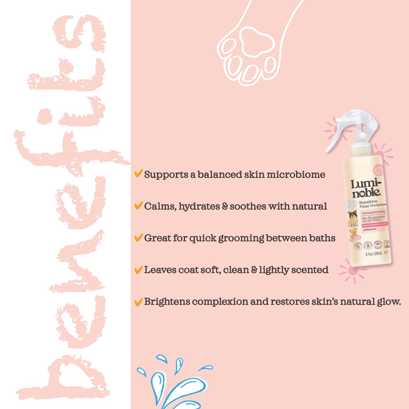 Sensitive Puppy Deodorizer – Prebiotic, Hypoallergenic Freshening Spray | 8 fl oz