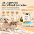 Load image into Gallery viewer, Lumi-noble Eye Wipes for dogs and cats of every breed and age, 60 wipes per resealable pack
