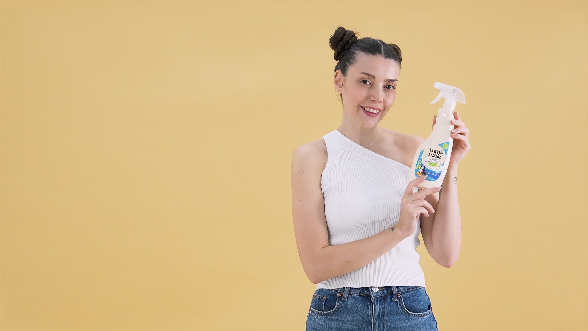 Pet Stain & Odor Remover spray cleaning a surface demonstration